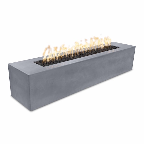 The Outdoor Plus 72 Rectangular Carmen Fire Pit, GFRC Concrete, Gray, Plug & Play Electronic Ignition, Liquid Propane OPT-CRM7224EKIT-GRY-LP - main